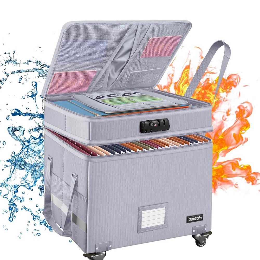 Gray Fireproof Document Organizer